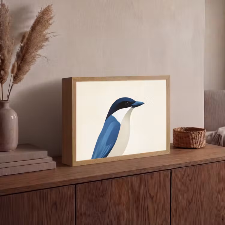 Lightbox - Wandlamp - Illustratie - Blauw - Vogel — 4
