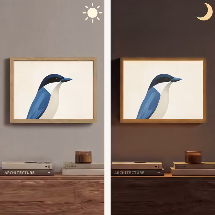 Lightbox - Wandlamp - Illustratie - Blauw - Vogel — 6