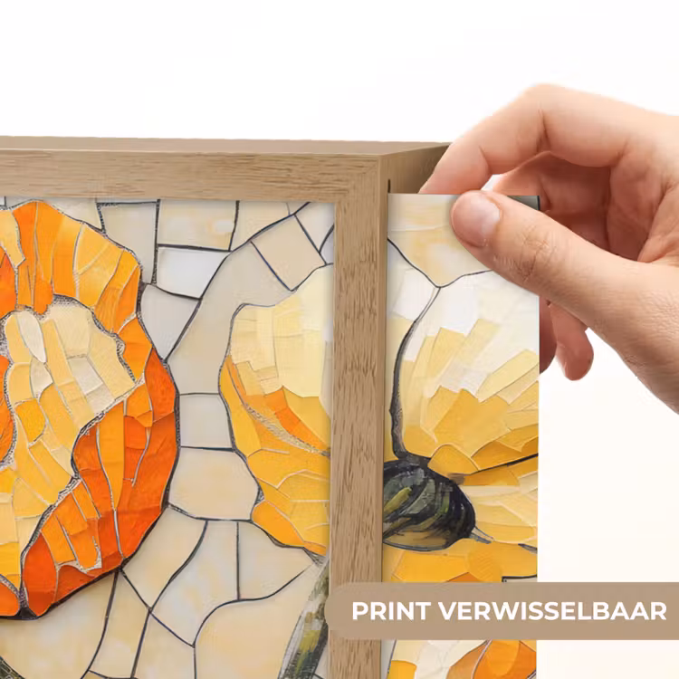 Lightbox - Wandlamp - Klaprozen - Oranje - Mozaïek - Bladeren — 5