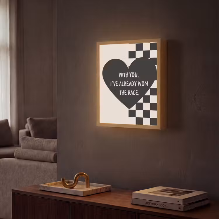 Lightbox - Wandlamp - Liefde - Beige - Race — 2