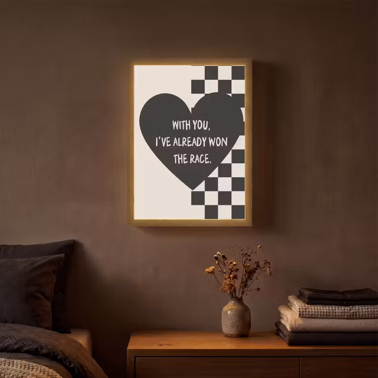 Lightbox - Wandlamp - Liefde - Beige - Race — 3