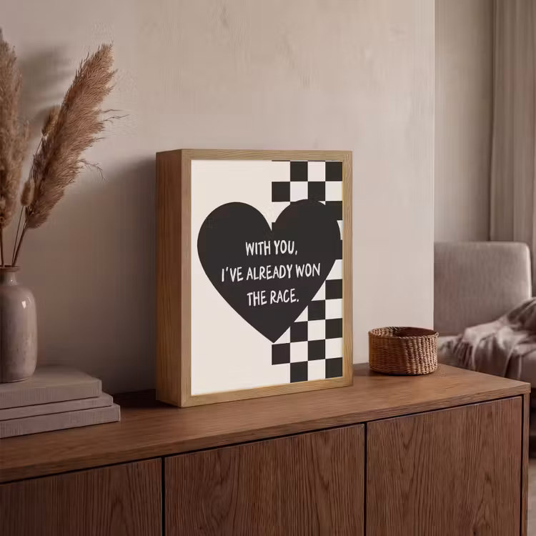 Lightbox - Wandlamp - Liefde - Beige - Race — 4