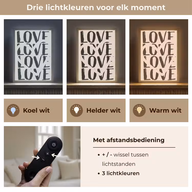 Lightbox - Wandlamp - Love - Hart - Beige — 7