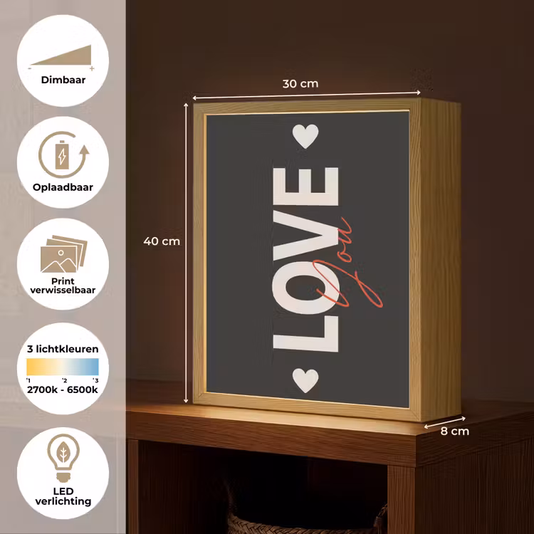 Lightbox - Wandlamp - Love - Rood - Valentijn — 9