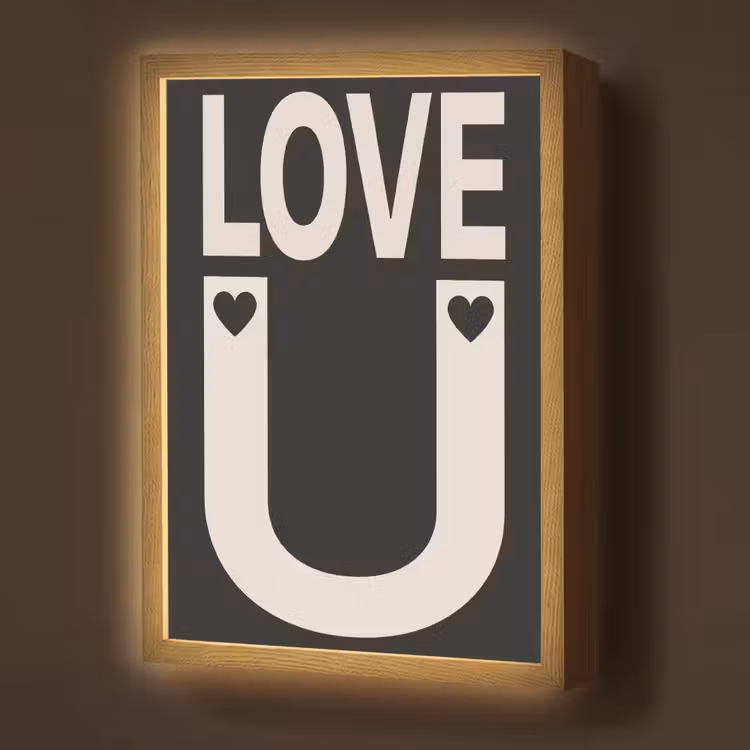 Lightbox - Wandlamp - Love - Zwart - Minimalistisch — 1