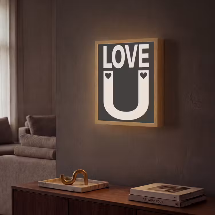 Lightbox - Wandlamp - Love - Zwart - Minimalistisch — 2