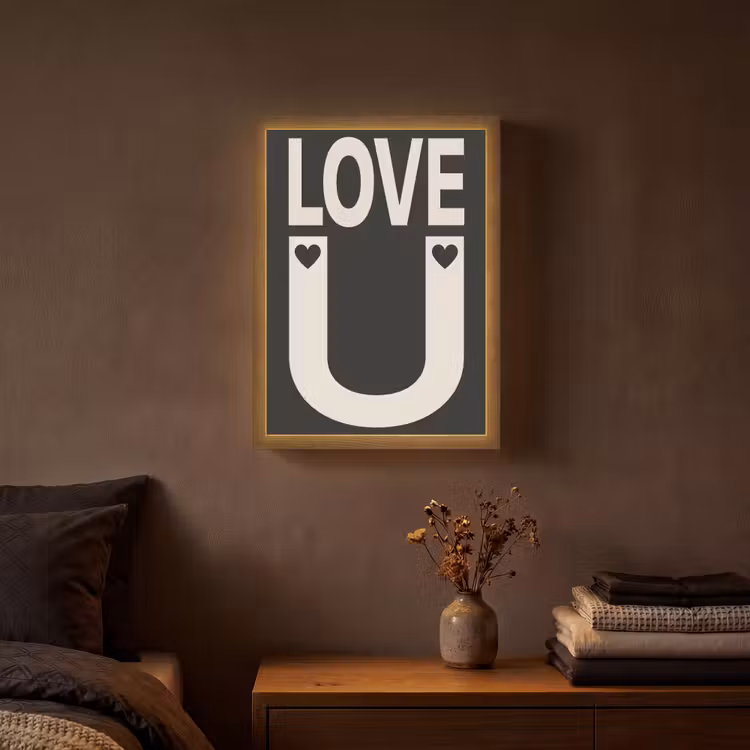 Lightbox - Wandlamp - Love - Zwart - Minimalistisch — 3