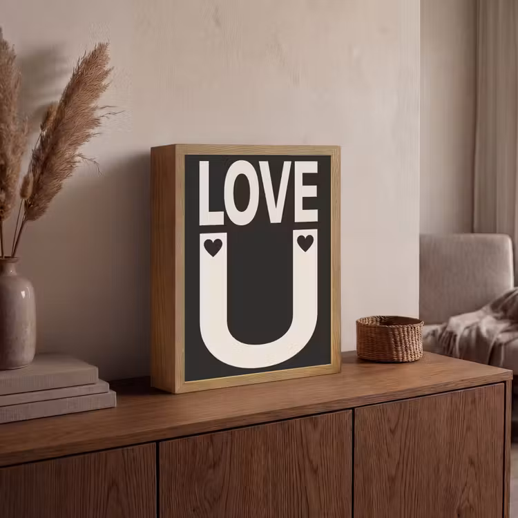 Lightbox - Wandlamp - Love - Zwart - Minimalistisch — 4
