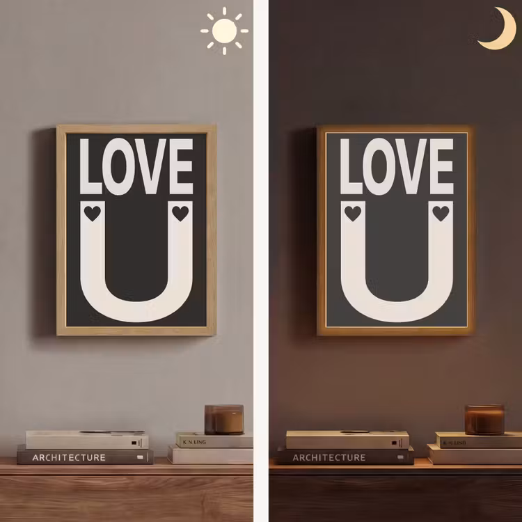Lightbox - Wandlamp - Love - Zwart - Minimalistisch — 5