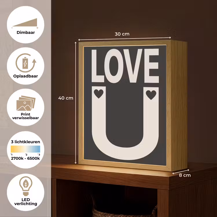 Lightbox - Wandlamp - Love - Zwart - Minimalistisch — 9
