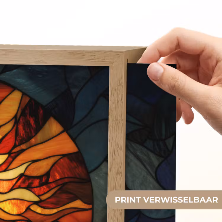 Lightbox - Wandlamp - Mozaïek - Glas - Maan - Donkerblauw — 5