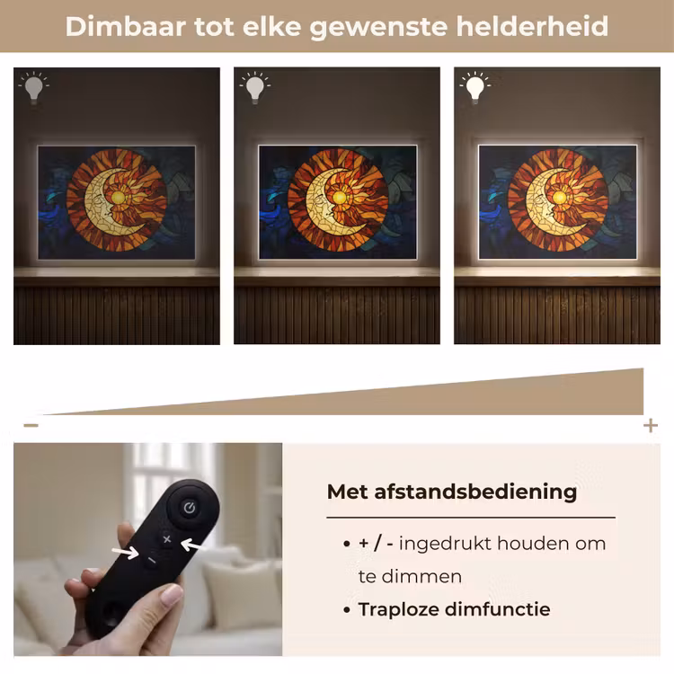 Lightbox - Wandlamp - Mozaïek - Glas - Maan - Donkerblauw — 9
