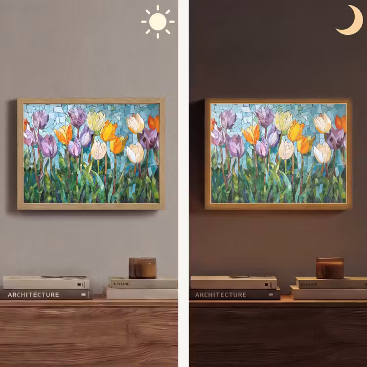 Lightbox - Wandlamp - Mozaïek - Veld - Tulpen - Kleurrijk — 6