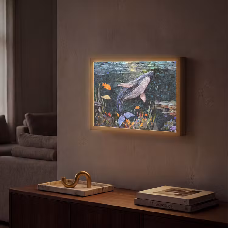 Lightbox - Wandlamp - Mozaïek - Walvis - Koraal - Water — 2