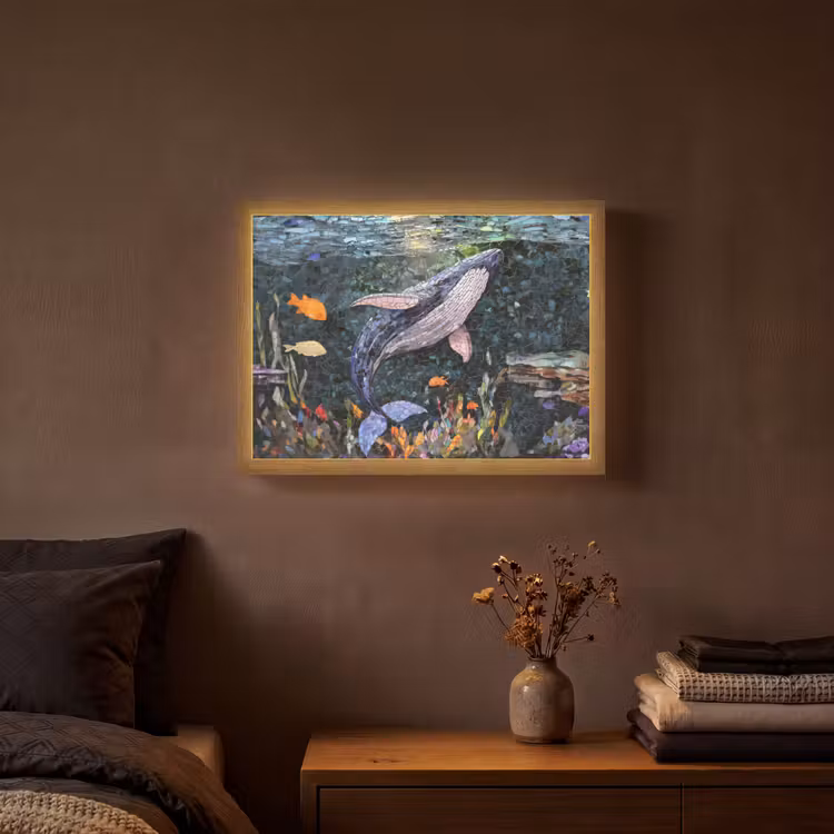Lightbox - Wandlamp - Mozaïek - Walvis - Koraal - Water — 3