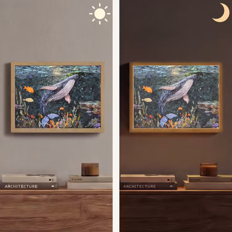 Lightbox - Wandlamp - Mozaïek - Walvis - Koraal - Water — 6
