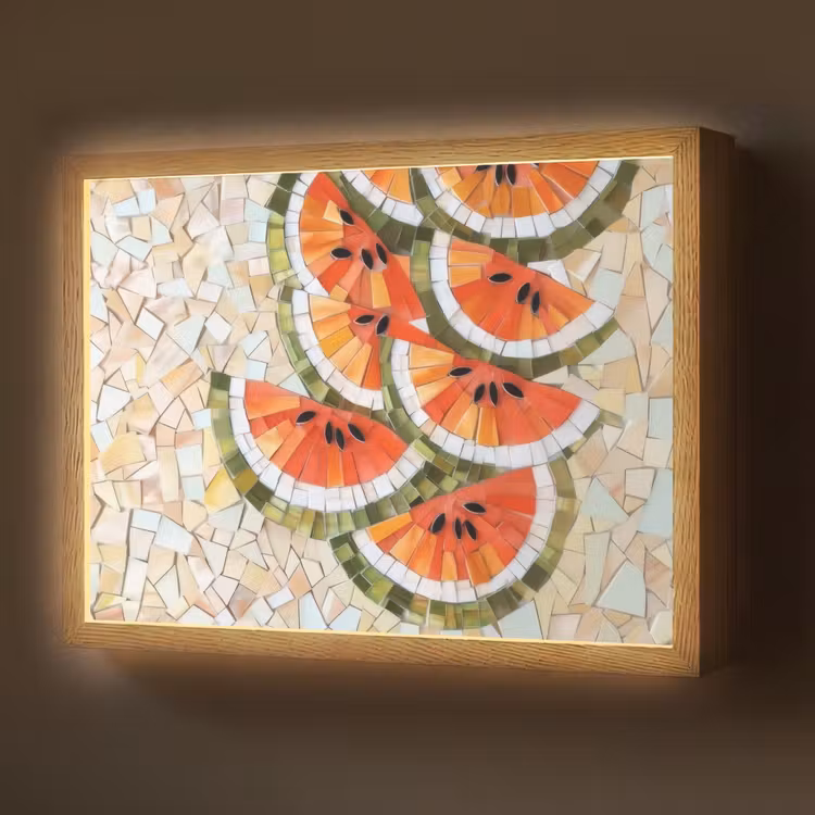 Lightbox - Wandlamp - Mozaïek - Watermeloen - Rood - Pitten — 1
