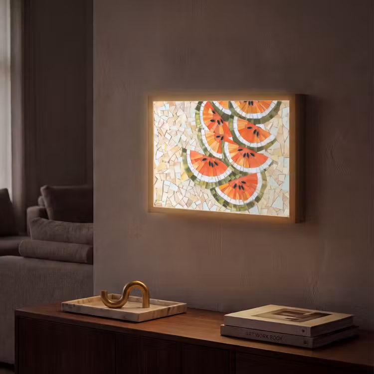 Lightbox - Wandlamp - Mozaïek - Watermeloen - Rood - Pitten — 2