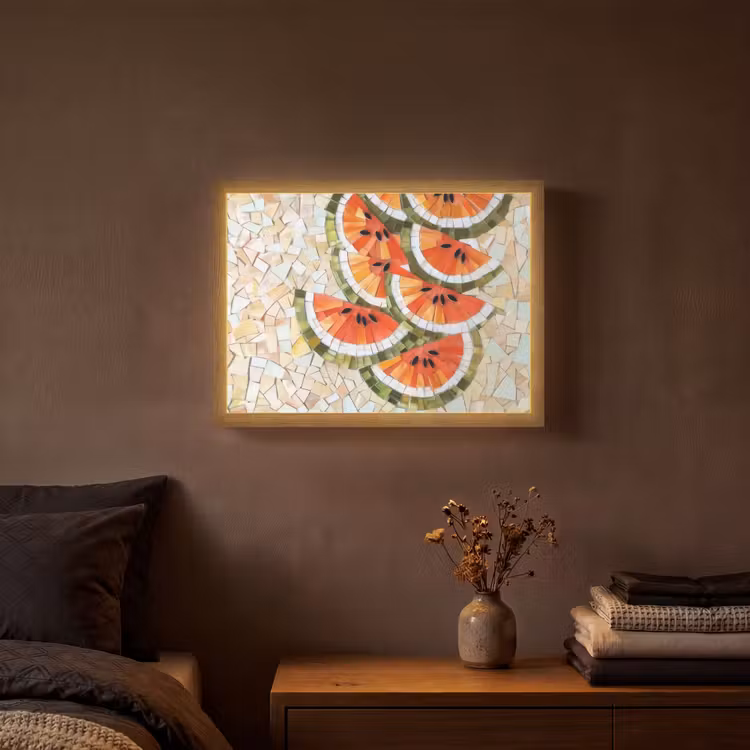 Lightbox - Wandlamp - Mozaïek - Watermeloen - Rood - Pitten — 3