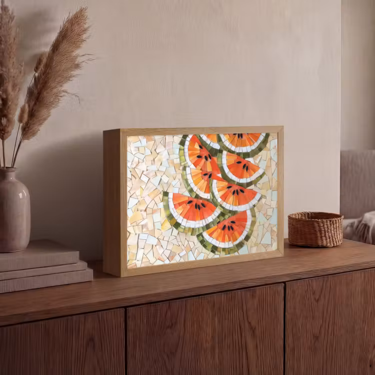 Lightbox - Wandlamp - Mozaïek - Watermeloen - Rood - Pitten — 4