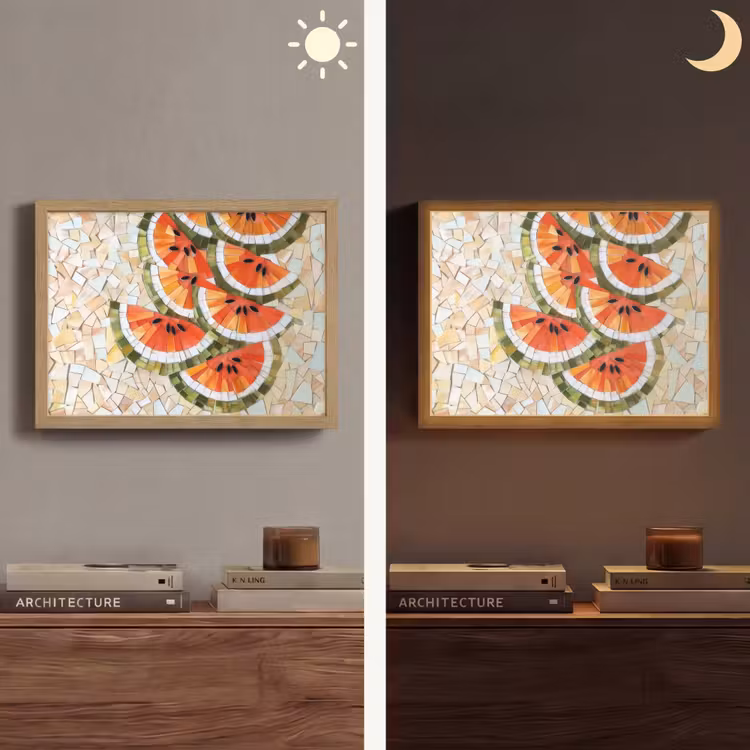 Lightbox - Wandlamp - Mozaïek - Watermeloen - Rood - Pitten — 6