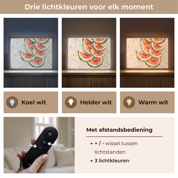 Lightbox - Wandlamp - Mozaïek - Watermeloen - Rood - Pitten — 8