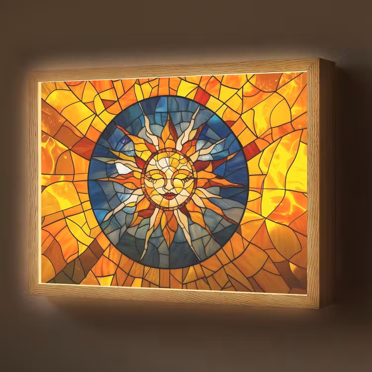 Lightbox - Wandlamp - Mozaïek - Zon - Geel - Cirkel — 1
