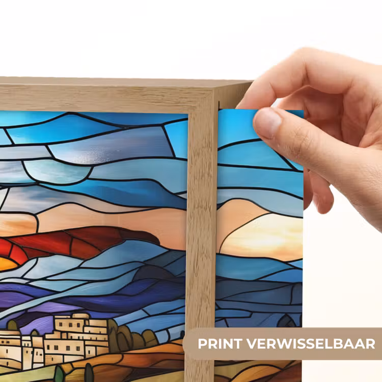 Lightbox - Wandlamp - Mozaïek - Zon - Landschap - Dorp — 5