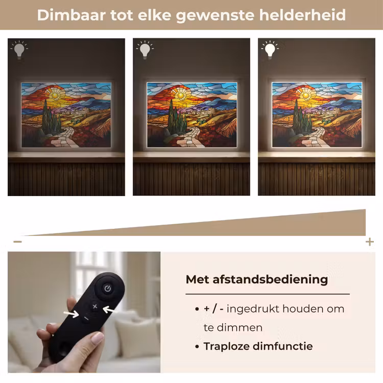 Lightbox - Wandlamp - Mozaïek - Zon - Landschap - Dorp — 9