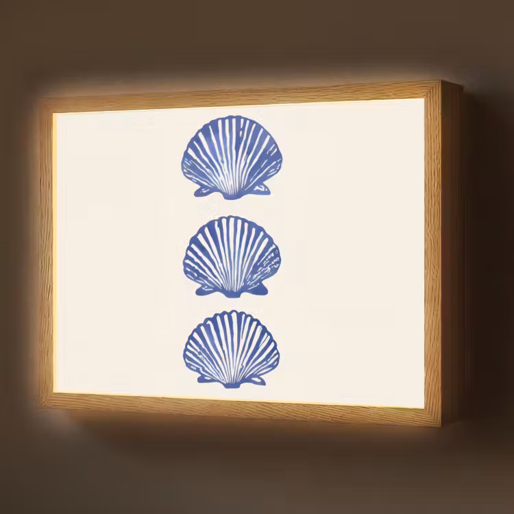 Lightbox - Wandlamp - Schelpen - Blauw - Patroon — 1