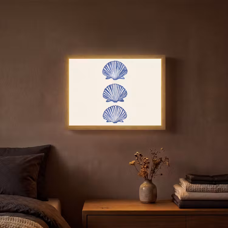 Lightbox - Wandlamp - Schelpen - Blauw - Patroon — 3