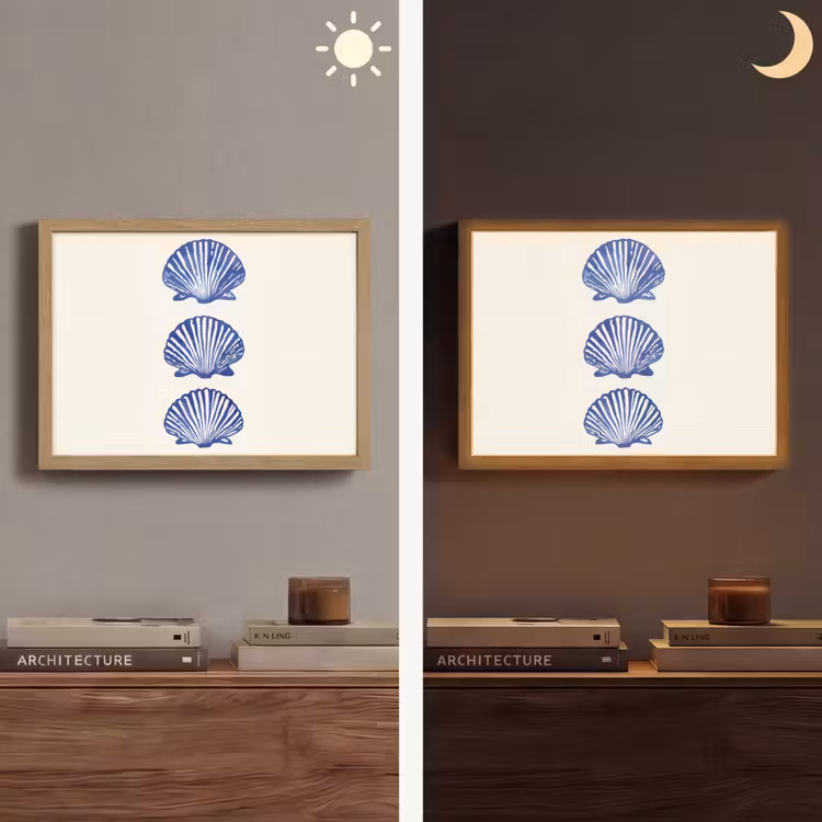 Lightbox - Wandlamp - Schelpen - Blauw - Patroon — 6