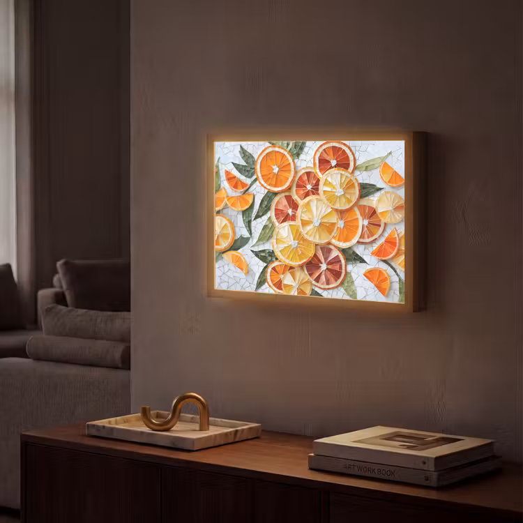 Lightbox - Wandlamp - Schijfjes - Fruit - Oranje - Mozaïek — 2