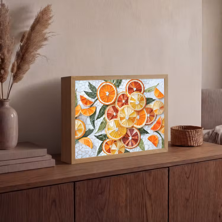 Lightbox - Wandlamp - Schijfjes - Fruit - Oranje - Mozaïek — 4