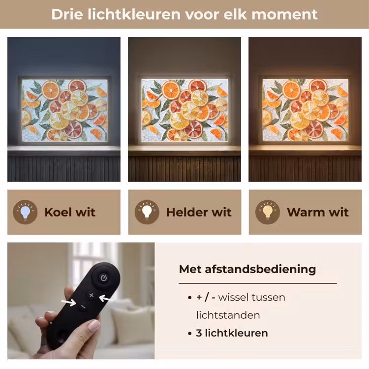 Lightbox - Wandlamp - Schijfjes - Fruit - Oranje - Mozaïek — 8