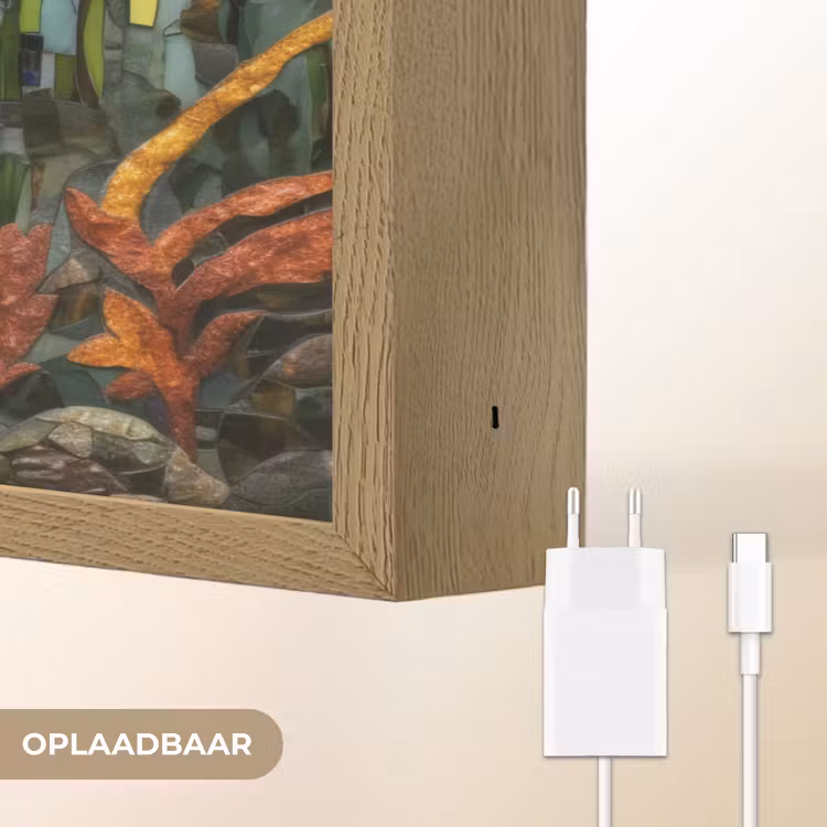 Lightbox - Wandlamp - Schildpad - Zeewier - Mozaïek — 7