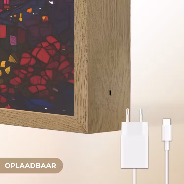 Lightbox - Wandlamp - Stad - Maan - Mozaïek - Kleurrijk — 7