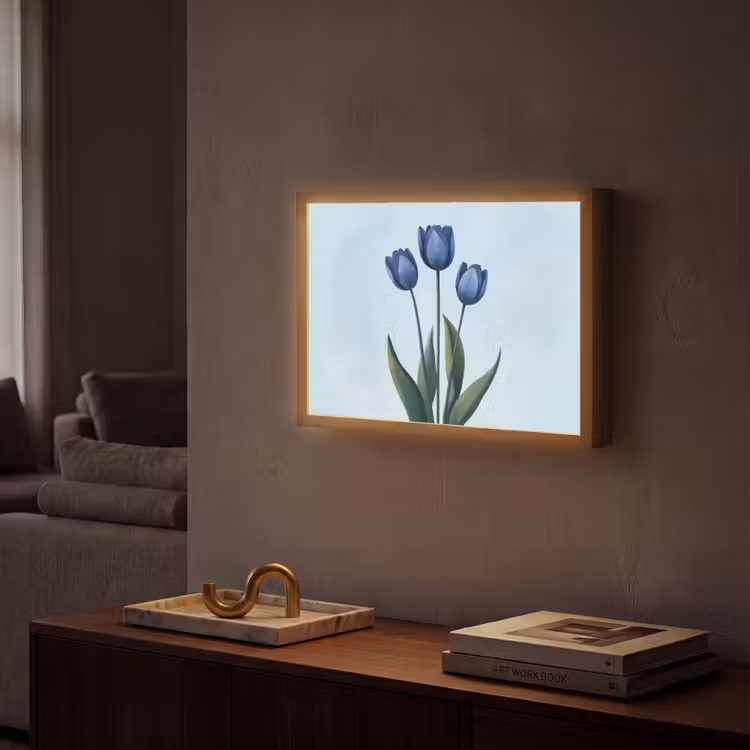 Lightbox - Wandlamp - Tulpen - Blauw - Bladeren — 2