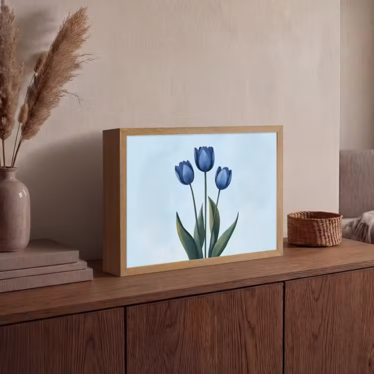 Lightbox - Wandlamp - Tulpen - Blauw - Bladeren — 4
