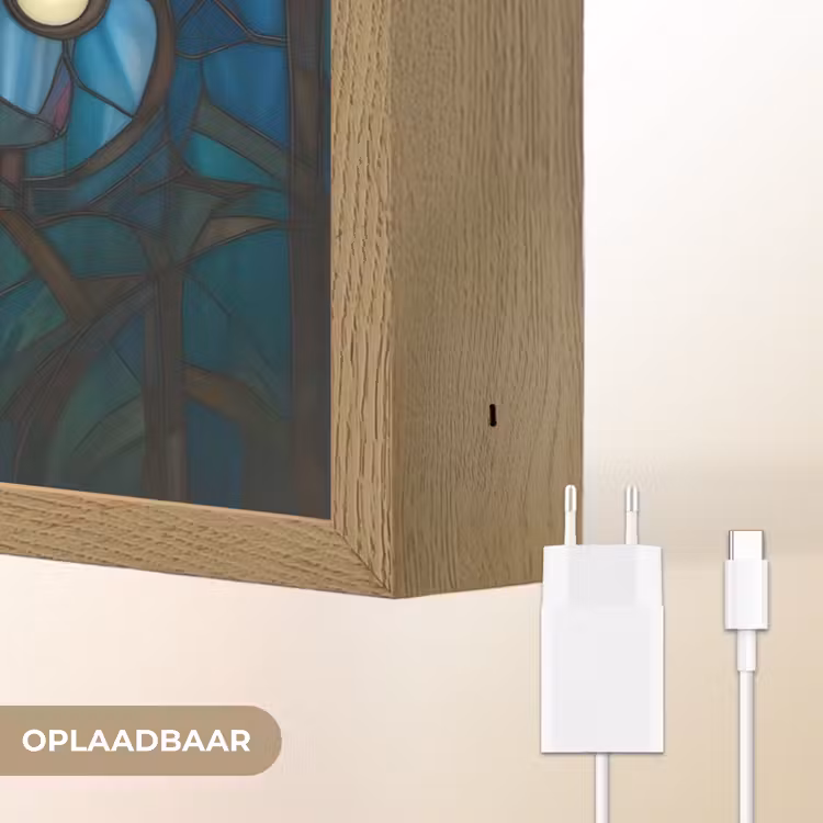 Lightbox - Wandlamp - Uil - Mozaïek - Maan - Nacht — 7
