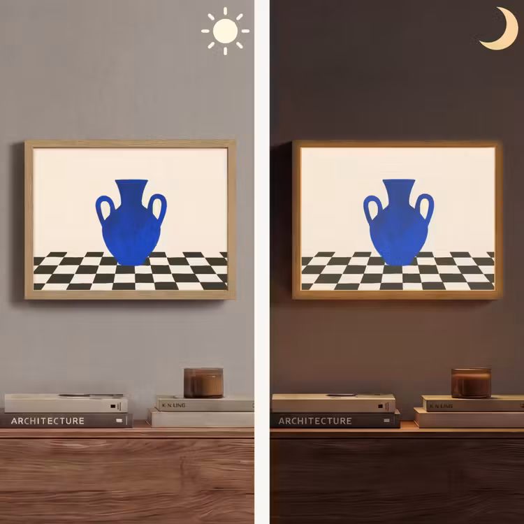 Lightbox - Wandlamp - Vaas - Blauw - Geblokt - Modern — 6
