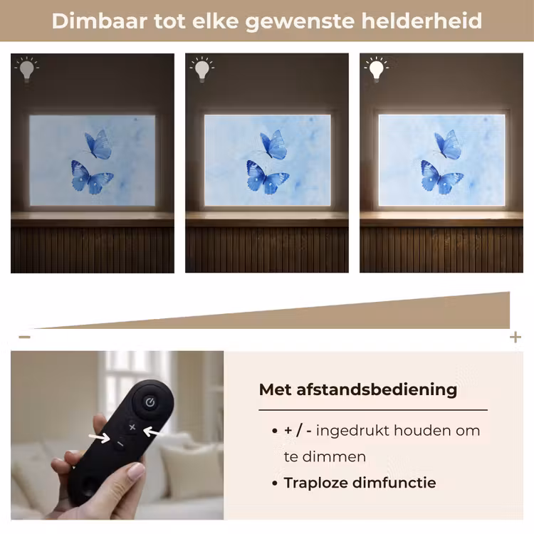 Lightbox - Wandlamp - Vlinders - Sierlijk - Blauw — 9