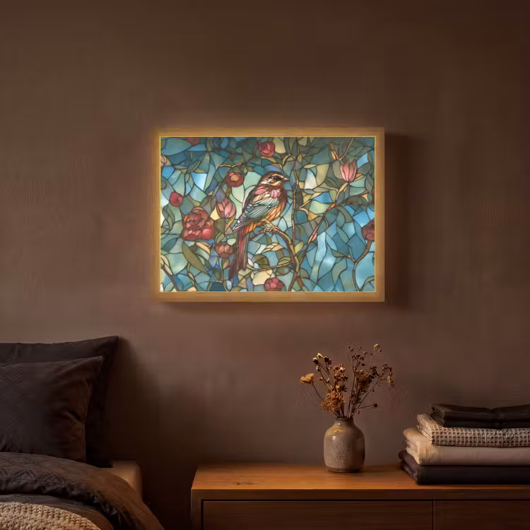 Lightbox - Wandlamp - Vogel - Tak - Rozen - Mozaïek — 3