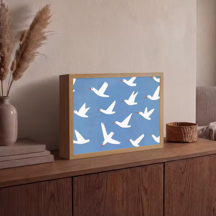Lightbox - Wandlamp - Vogels - Wit - Patroon — 4
