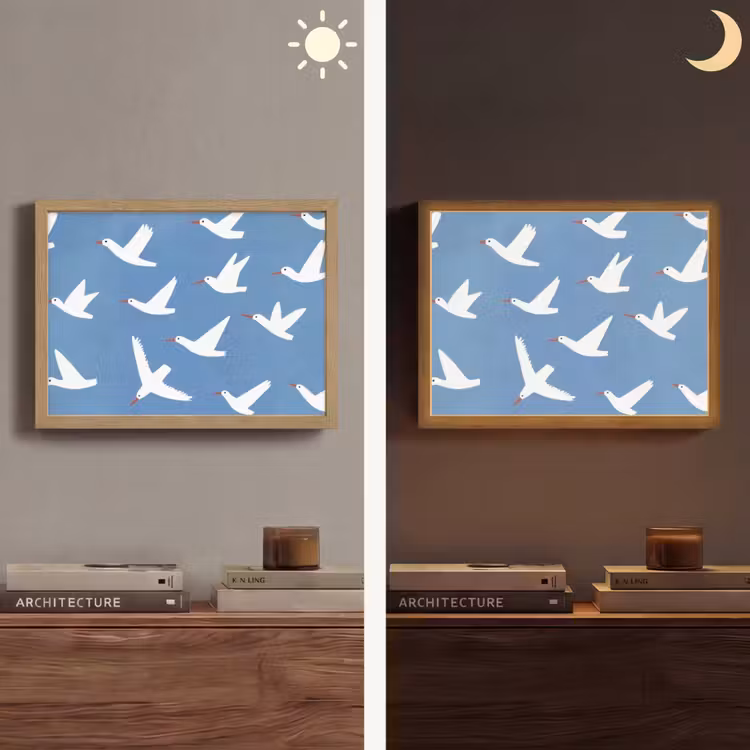 Lightbox - Wandlamp - Vogels - Wit - Patroon — 6