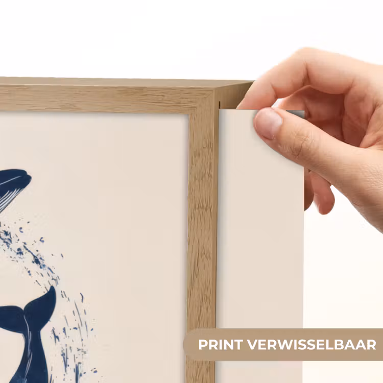 Lightbox - Wandlamp - Walvissen - Spetters - Cirkel - Donkerblauw — 5