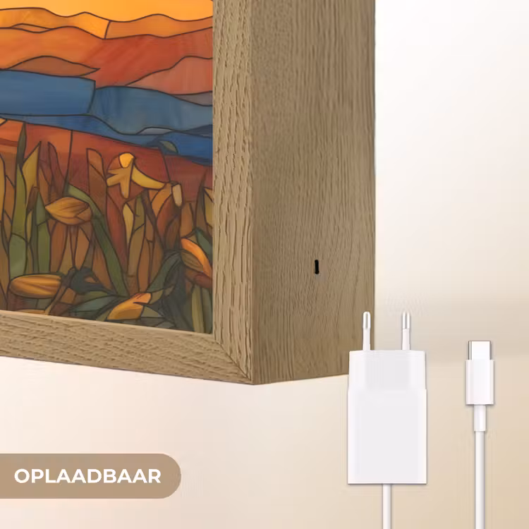 Lightbox - Wandlamp - Zonnebloem - Mozaïek - Zonsondergang - Geel — 7