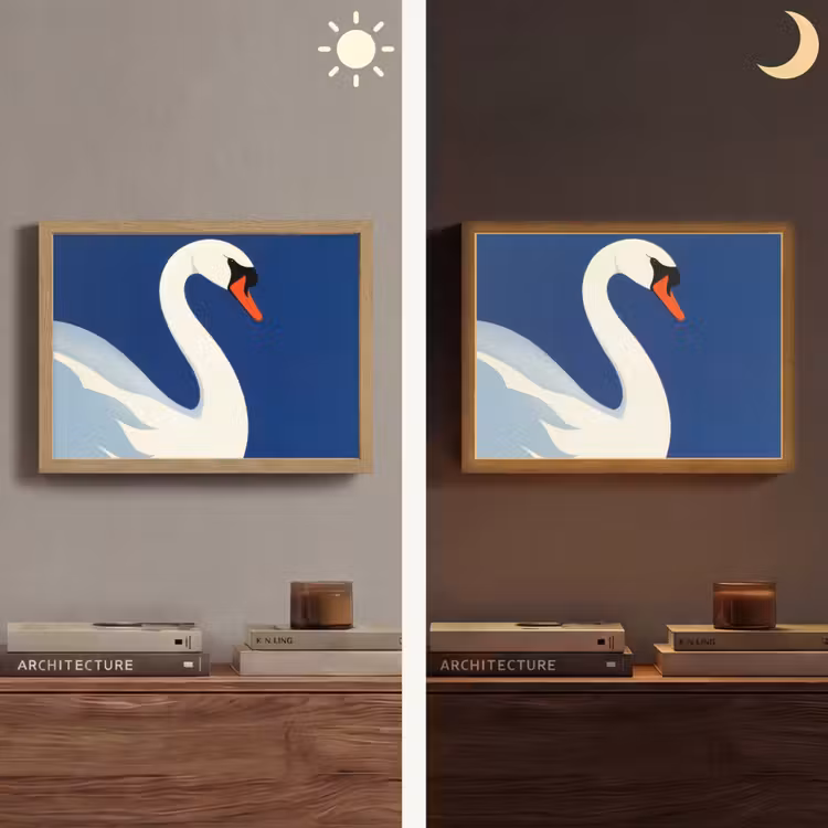 Lightbox - Wandlamp - Zwaan - Wit - Snavel - Illustratie — 6