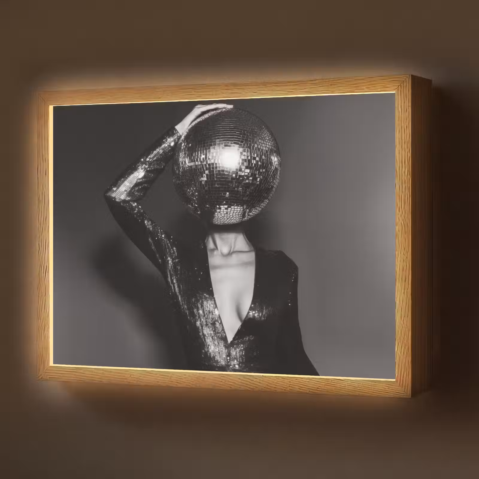 Lightbox - Wandlamp - Discobal - Gezicht - Glamour - Zwart — 1