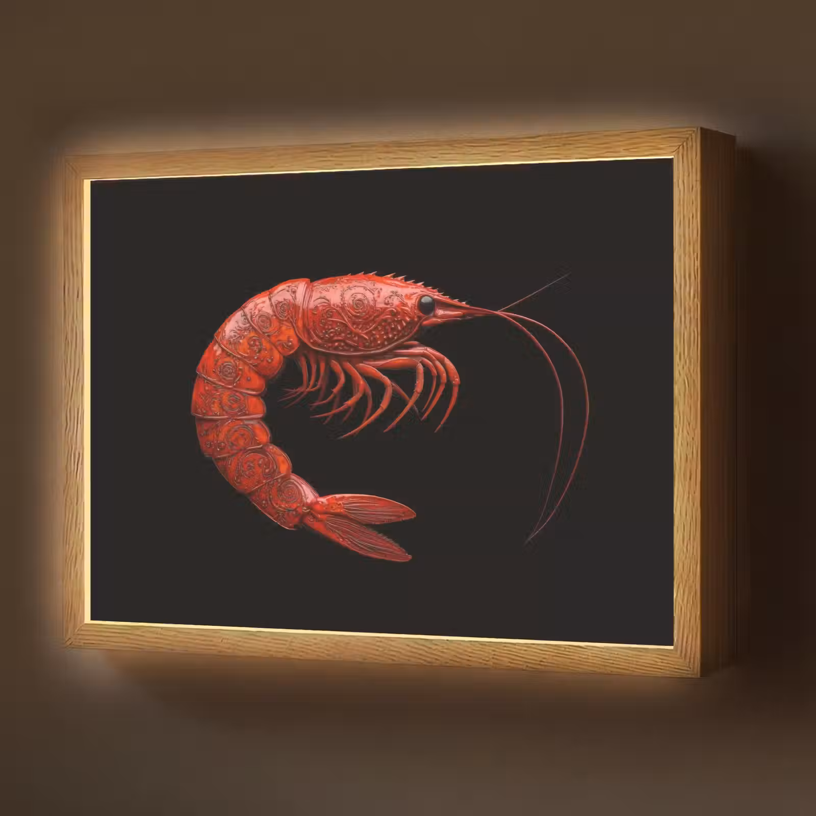 Lightbox - Wandlamp - Garnaal - Rood - Dieren — 1